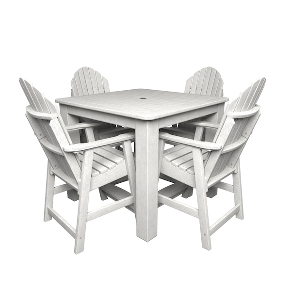 Highwood Usa Hamilton 5pc Square Counter Height Outdoor Patio Furniture Dining Set AD-CNA44-WHE - main